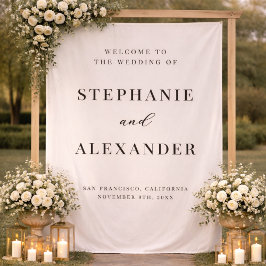 Tapiz Elegant Classic Custom Fabric Wedding Welcome Sign