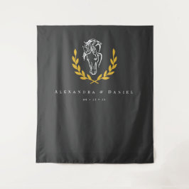 Tapiz Elegant Equestrian Wedding Backdrop Tapestry