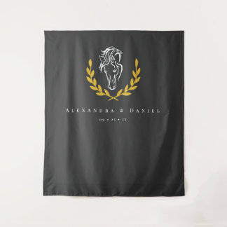 Tapiz Elegant Equestrian Wedding Backdrop Tapestry