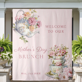 Tapiz Elegant Floral Tea party Mother's Day Backdrop