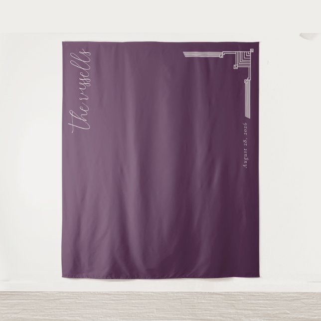 Tapiz Elegant Purple Geometric Line Illustration (Anverso)