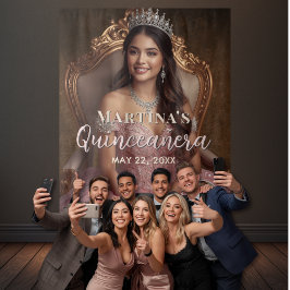 Tapiz Elegant Quinceañera Tapestry Photo Backdrop
