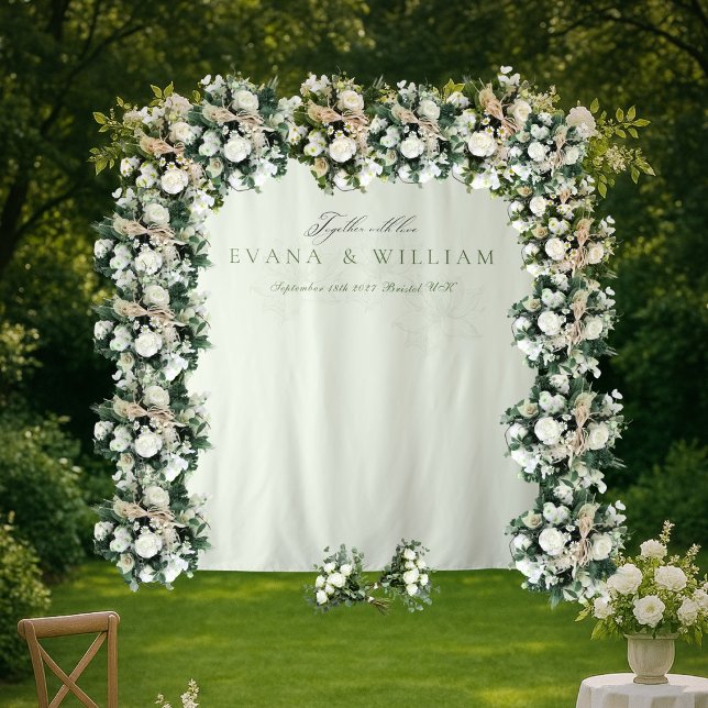 Tapiz Elegant  script  Sage Green  wedding backdrop (Subido por el creador)