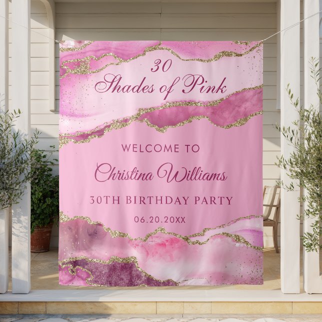 Tapiz Elegant Shades of Pink Birthday Party Backdrop (Elegant Shades of pink Birthday Party Backdrop)