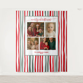 Tapiz Elegant Stripes family Photo Christmas backdrop