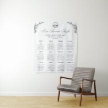 Elegant Swan 12 Tables Wedding Seating Chart Sign