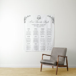 Tapiz Elegant Swan 12 Tables Wedding Seating Chart Sign