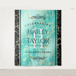 Tapiz Elegante 11º Aniversario Boda Turquesa