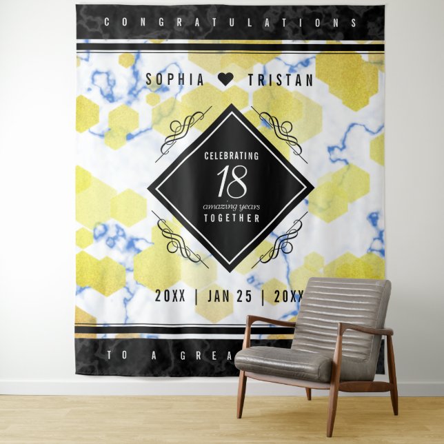 Tapiz Elegante 18º Aniversario del Boda de Porcelana (In situ)