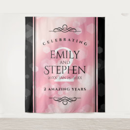 Tapiz Elegante 2º Rosa Aniversario del Boda del Cuartz