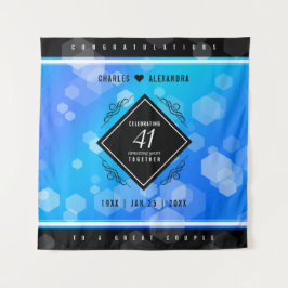 Tapiz Elegante 41° Aniversario del Boda de Topaz Azul