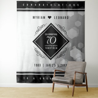 Tapiz Elegante 70º Aniversario de Bodas de Platino