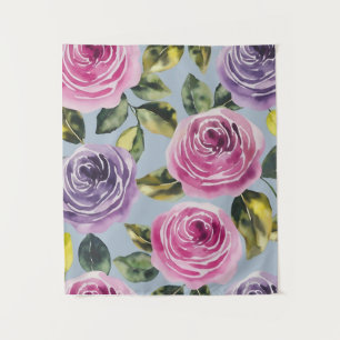 Tapiz Elegante acuarela Rosa Diseño floral