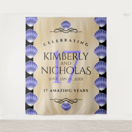 Tapiz Elegante aniversario Boda de 17 conchas