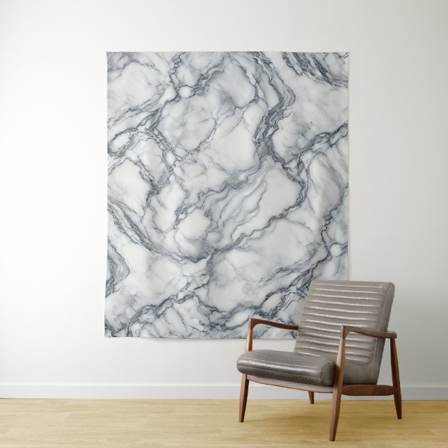 Tapiz Elegante aspecto mármol gris y blanco Chic (In situ)