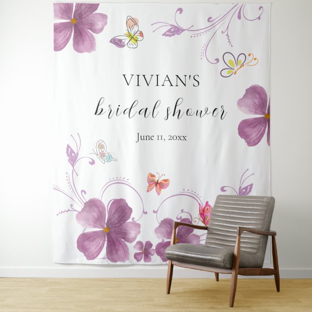 Tapiz Elegante Baño Me Da Mariposas Despedida de Soltera (In situ)