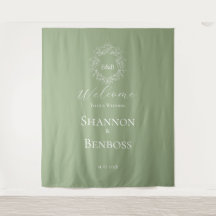 Elegante Bienvenida de Boda con Monograma Floral V