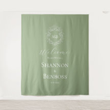 Elegante Bienvenida de Boda con Monograma Floral V