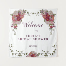 Tapiz Elegante Bienvenida de Despedida de Soltera con Fl