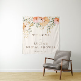 Tapiz Elegante Bienvenida de Otoño con Flores Doradas pa