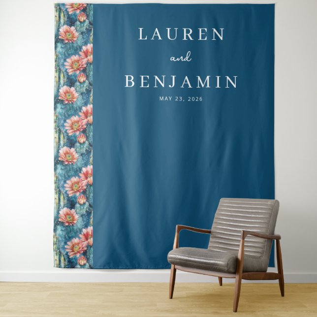 Tapiz Elegante borde floral turquesa (In situ)
