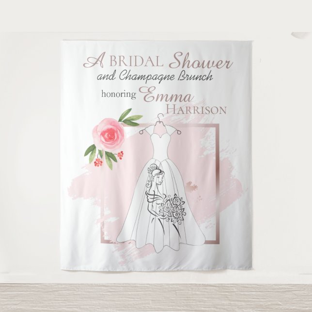 Tapiz Elegante Bridal Shower Photo Backdrop / Tapestry (Anverso)