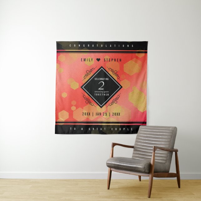 Tapiz Elegante Celebración del 2do Aniversario de Bodas  (In situ)