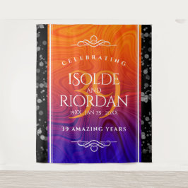 Tapiz Elegante celebración del Aniversario del Boda Agat