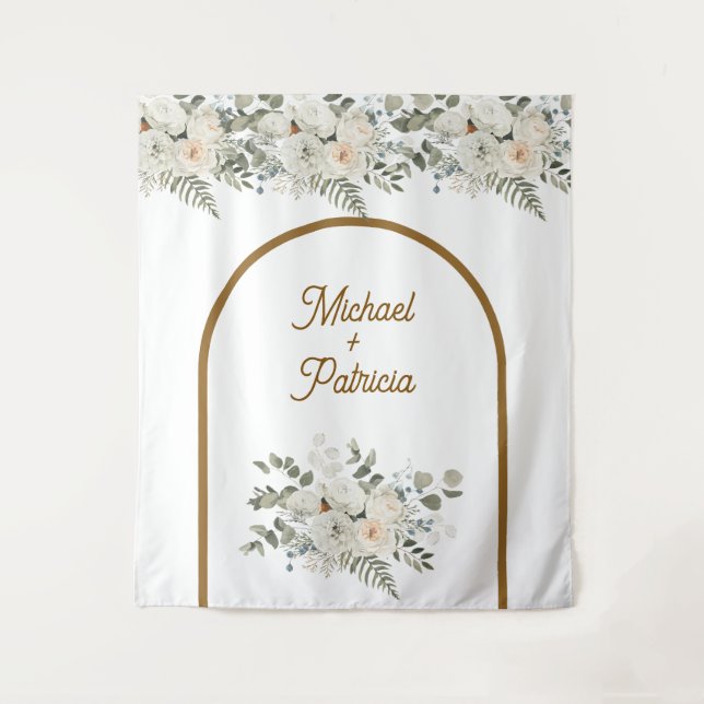 Tapiz Elegante ceremonia de boda personalizada  (Anverso)