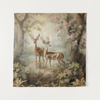 Tapiz Elegante Deer Antique Woodland Wildlife