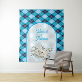Tapiz Elegante ducha de novia azul