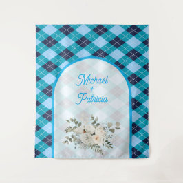 Tapiz Elegante ducha de novia azul