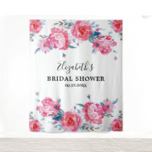 Elegante ducha de novia floral rosa