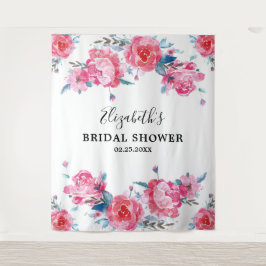 Tapiz Elegante ducha de novia floral rosa