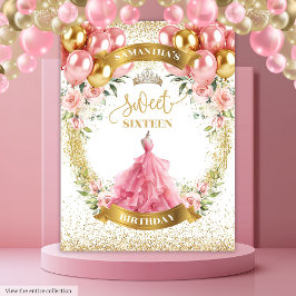 Tapiz Elegante dulce Dieciséis Rosas Rubor Gold