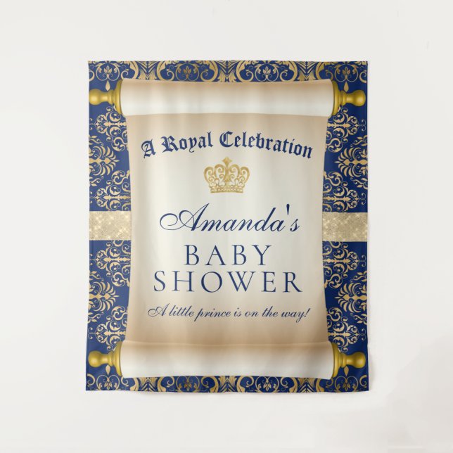 Tapiz Elegante entorno vertical de Baby Shower Prince (Anverso)