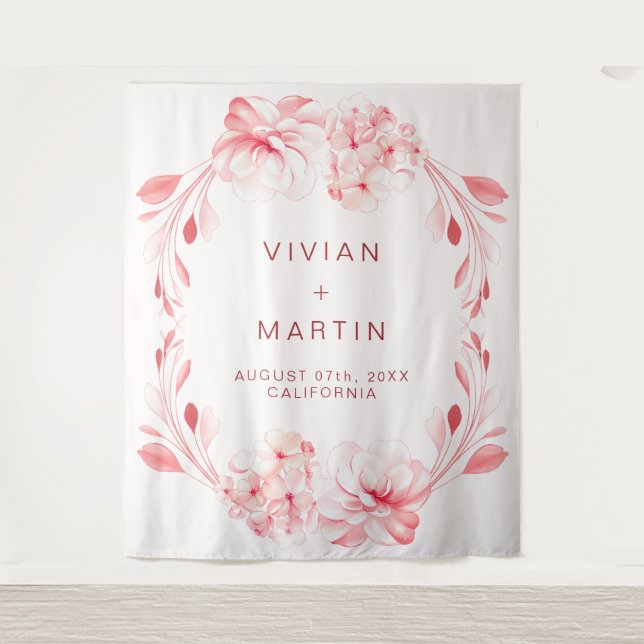 Tapiz Elegante Flor de Cerezo Impecable Boda  (Anverso)