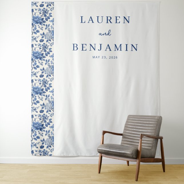 Tapiz Elegante Floral Azul (In situ)