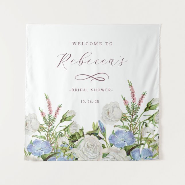 Tapiz Elegante Floral Bridal Shower (Anverso)