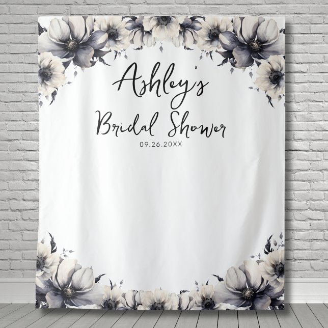 Tapiz Elegante Floral Bridal Shower Foto Fondo (Elegant Floral Bridal Shower Photo Backdrop)
