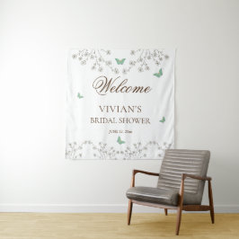 Tapiz Elegante floral y bienvenida de ducha nupcial de m