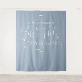 Tapiz Elegante fondo azul polvoriento para Primera Comun