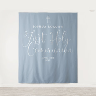 Tapiz Elegante fondo azul polvoriento para Primera Comun