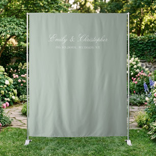 Tapiz Elegante fondo de boda clásico verde salvia