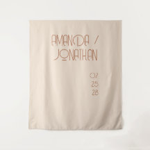 Elegante Fondo de Boda Color Almendra Minimalista