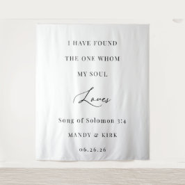 Tapiz Elegante fondo de boda con caligrafía de versículo