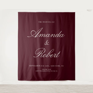 Tapiz Elegante fondo de boda en burgundy estilo old mone