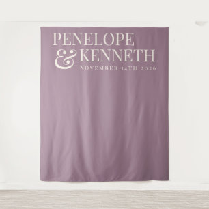 Tapiz Elegante Fondo de Boda Personalizado Morado Polvor