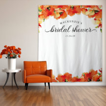 Elegante fondo de ducha de novia con adormidera do