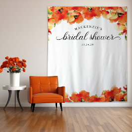 Tapiz Elegante fondo de ducha de novia con adormidera do